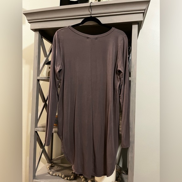 Rae Mode Tunic Womens Medium High Low Long Sleeve Purple/ Gray size medium - Picture 4 of 5